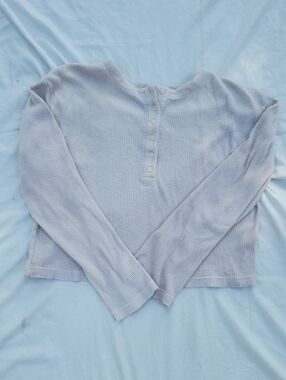 Levi's Pink Cream Ribbed Long-Sleeve Toplevi Size Medium